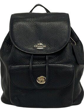 COACH F37621 Dark Navy Leather Backpack